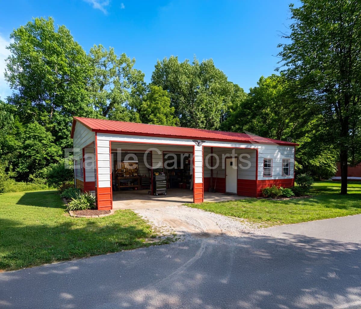 24x40x12/9 Metal Garage — FB421