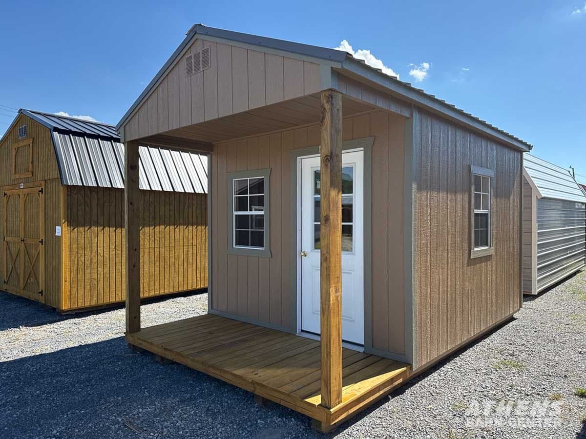 10x16 Playhouse — Buckskin walls · Buckskin trim · Charcoal roof