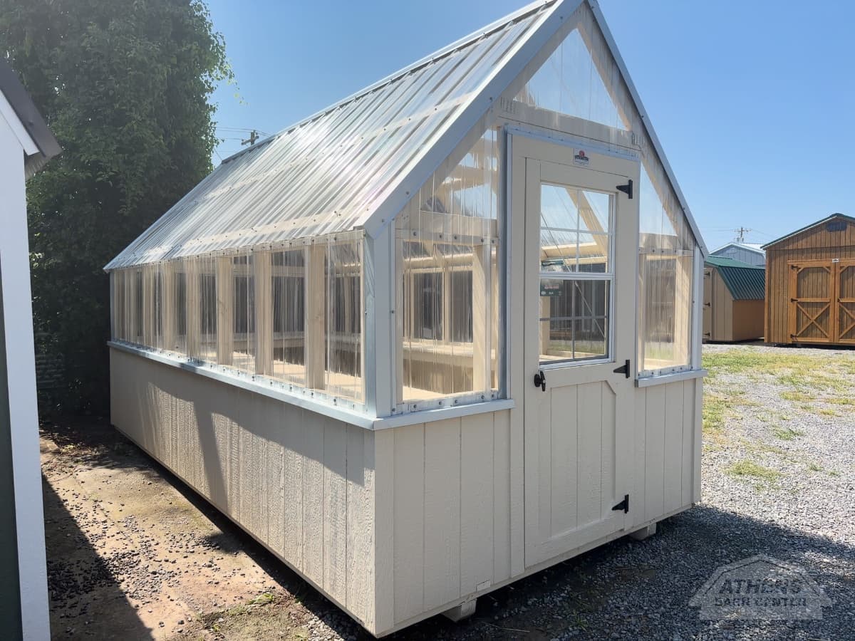8x16 Backyard Outfitters, navjo walls · navjo trim · galvalume / silver roof, in stock in Athens