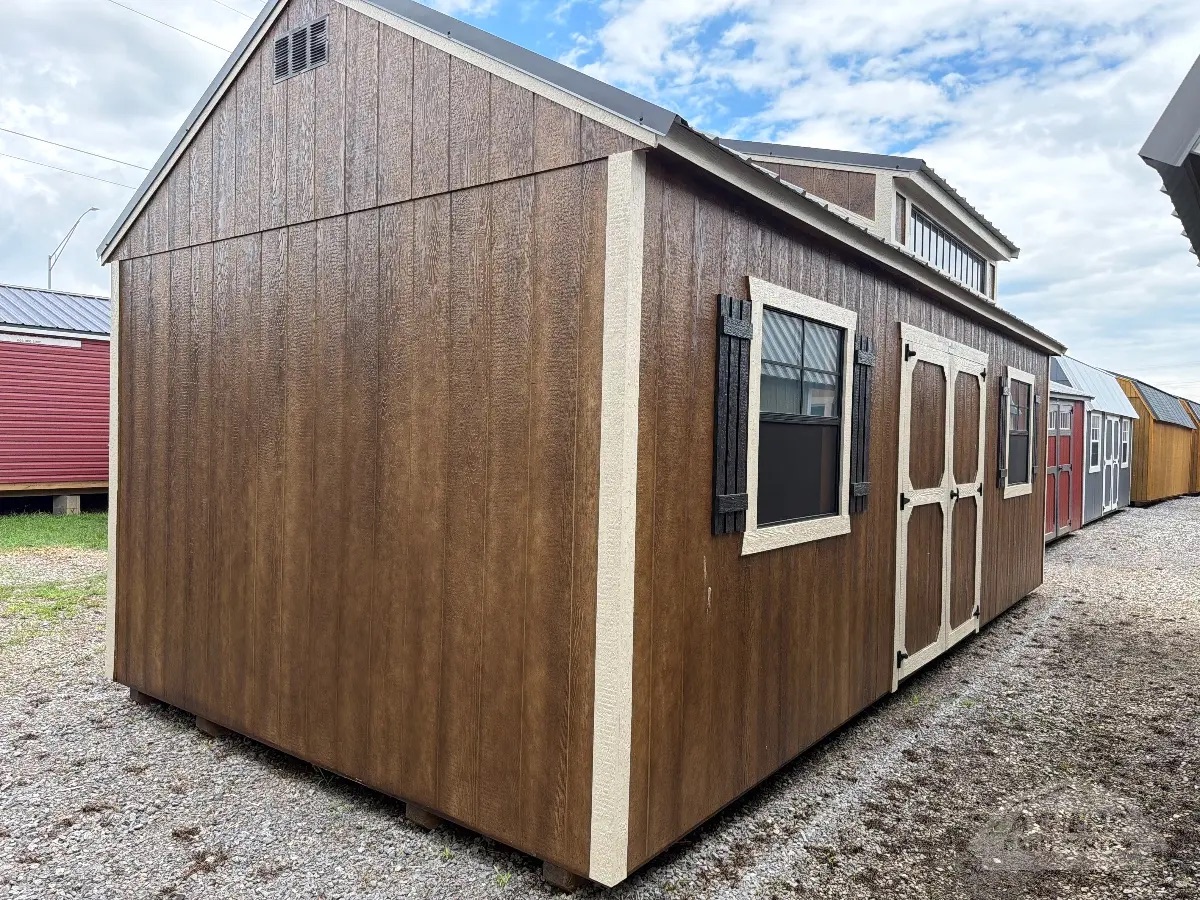 A 12x24 dormer shed on the Athens Barn Center lot