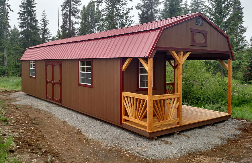 10x20 Painted Utility Dormer, Red with White Trim