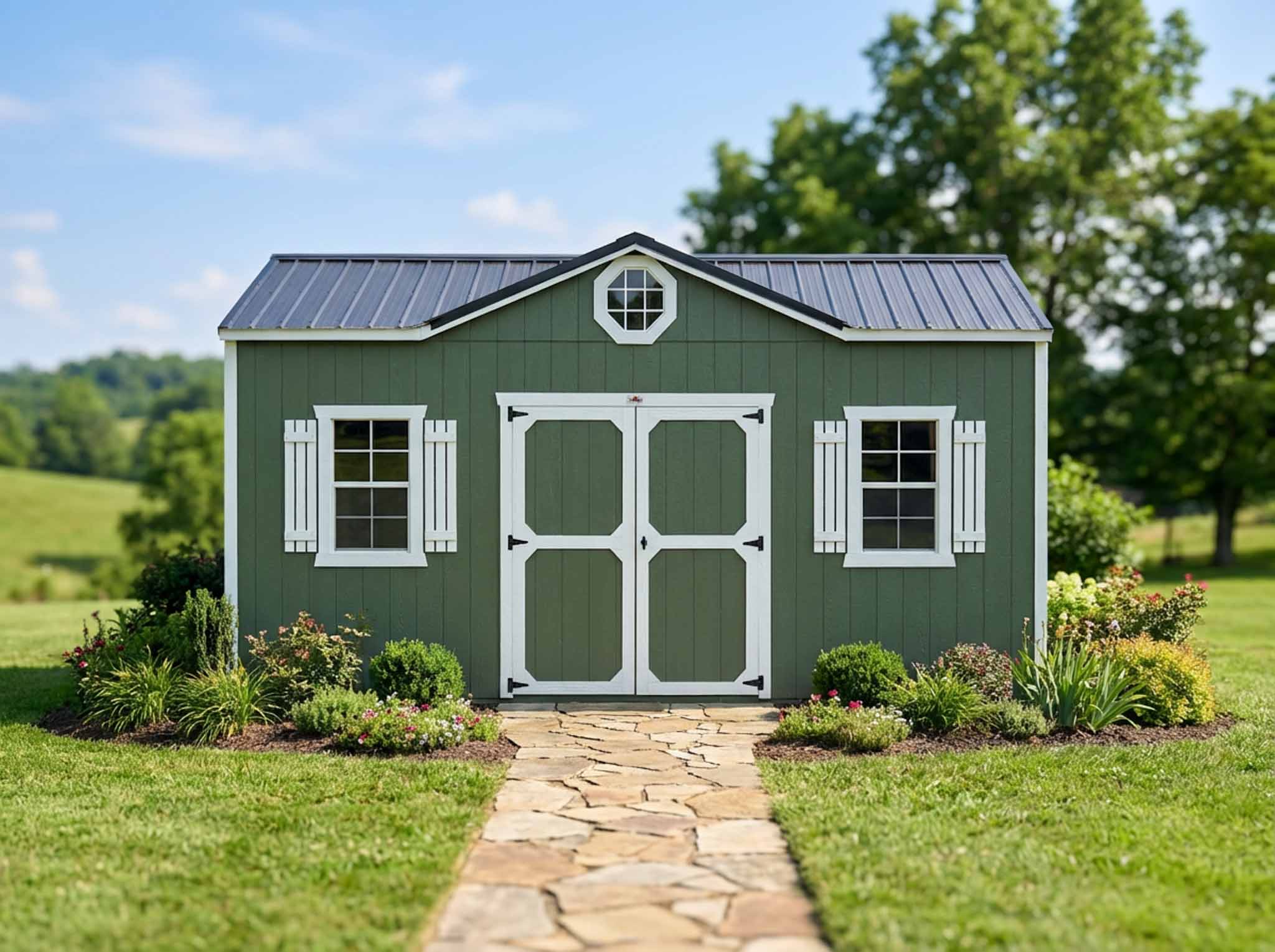 Portable sheds and barns at Athens Barn Center
